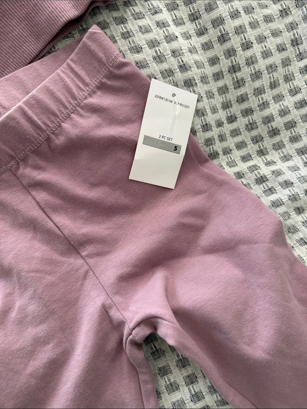 Girls' Mauve Ruffle Sweatshirt & Leggings Matching Set